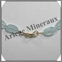 AIGUE MARINE - Collier Compos� : Ovales 8x12 mm - 45 cm - C003