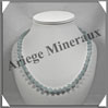 AIGUE MARINE - Collier Perles 8 mm - 50 cm - M001 Brsil