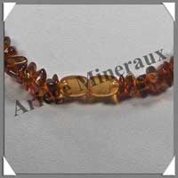 AMBRE Caramel Fonc� - Collier Baroque - 68 cm - CAMB23