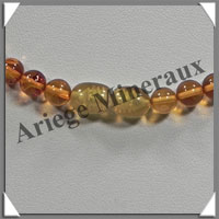 AMBRE - Collier Perles 6 mm - Caramel Clair - 43 cm - C002