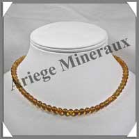 AMBRE Caramel Clair - Collier Perles 6 mm - 42 cm - C