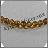 AMBRE Caramel Clair - Collier Perles 6 mm - 42 cm - C