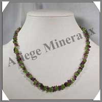 AMETHYSTE et PERIDOT - Collier Baroque - 50 cm - C30108