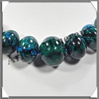 AZURITE CHRYSOCOLLE - Collier Perles 10  20 mm en dgrad - 45 cm - M002
