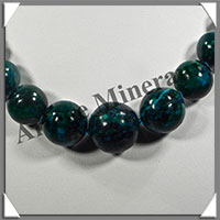 AZURITE CHRYSOCOLLE - Collier Perles 10  20 mm en dgrad - 46 cm - M004