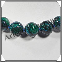 AZURITE CHRYSOCOLLE - Collier Perles 14 mm - 47 cm - M002
