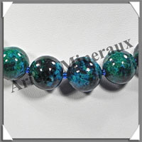 AZURITE CHRYSOCOLLE - Collier Perles 14 mm - 47 cm - M005