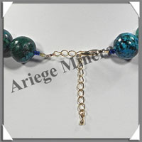 AZURITE CHRYSOCOLLE - Collier Perles 16 mm - 45 cm - M003