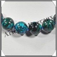 AZURITE CHRYSOCOLLE - Collier Perles 16 mm - 45 cm - M005