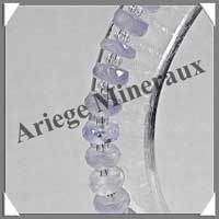 CALCEDONE BLEUE Cristallise - Collier Compos + Bracelet - Soucoupes 7x3 mm - 46 cm - C001