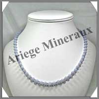 CALCEDONE BLEUE - Collier Perles 6 mm - 49 cm - C001