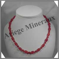 CORNALINE - Collier Compos� Olives 8x12 mm et Perles de 6 mm - 47 cm - M004