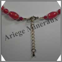 CORNALINE - Collier Compos� Olives 8x12 mm et Perles de 6 mm - 47 cm - M004