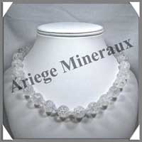 CRISTAL de ROCHE Craquel� - Collier Perles 4 et 14 mm - 48 cm - C001