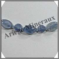 CYANITE - Collier Compos� : 20 Ovales 8x12 mm et Disques 6 mm - 46 cm - C002