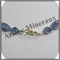 CYANITE - Collier Compos� : 20 Ovales 8x12 mm et Disques 6 mm - 46 cm - C002