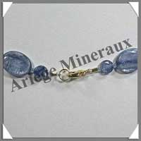 CYANITE - Collier Compos� : 17 Ovales 11x15 mm et Disques 6 mm - 46 cm - C004