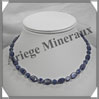 CYANITE - Collier Compos - Ovales 12x8 mm et Disques 6 mm alterns - 42 cm - C012 Brsil