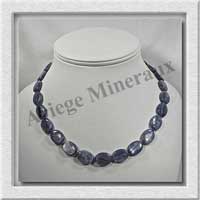 CYANITE - Collier Compos� : 25 Ovales 11x15 mm - 43 cm - C004