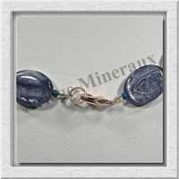 CYANITE - Collier Compos� : 25 Ovales 11x15 mm - 43 cm - C004