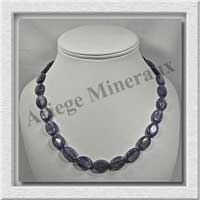 CYANITE - Collier Compos� : 27 Ovales 11x15 mm - 48 cm - C005
