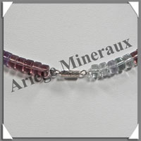 FLUORITE Multicolore - Collier Compos - Cylindres 6x4 mm - 42 cm - M001