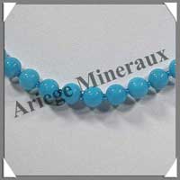 HOWLITE TURQUOISE (Color�e) - Collier Perles 8 mm - 45 cm - M001