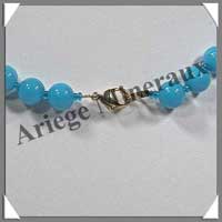 HOWLITE TURQUOISE (Color�e) - Collier Perles 8 mm - 45 cm - M001