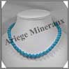 HOWLITE TURQUOISE (Colore) - Collier Perles 8 mm - 44 cm - M002 Chine