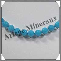 HOWLITE TURQUOISE (Color�e) - Collier Perles 8 mm - 44 cm - M002