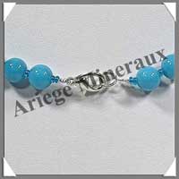 HOWLITE TURQUOISE (Color�e) - Collier Perles 8 mm - 44 cm - M002