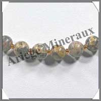 JASPE LEOPARD - Collier Perles 8 mm - 49 cm - M002