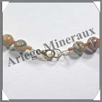JASPE LEOPARD - Collier Perles 8 mm - 49 cm - M002