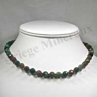 JASPE OCEAN - Collier Perles Facet�es 8 mm - 44 cm - A001