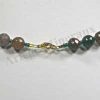 JASPE OCEAN - Collier Perles Facet�es 8 mm - 44 cm - A001
