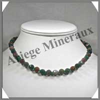 JASPE OCEAN - Collier Perles Facet�es 8 mm - 44 cm - A002