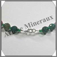 JASPE OCEAN - Collier Perles Facet�es 8 mm - 44 cm - A002