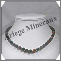 JASPE OCEAN - Collier Perles Facet�es 8 mm - 44 cm - A013