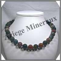 JASPE OCEAN - Collier Perles 13 mm - 48 cm - A002