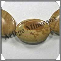 JASPE PAYSAGE - Collier Compos� 5 Ovales 25x30 et 12x16 mm - 47 cm - M006