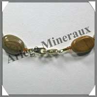 JASPE PAYSAGE - Collier Compos� 5 Ovales 25x30 et 12x16 mm - 49 cm - M007