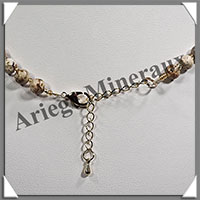 JASPE PAYSAGE- Collier Perles 6 mm - 45 cm - M002