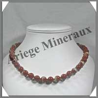 JASPE ROUGE - Collier Perles 10 mm - 45 cm - M001