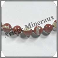 JASPE ROUGE - Collier Perles 10 mm - 45 cm - M001