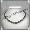 LABRADORITE - Collier Perles Ovales Facet�es 12 mm - 46 cm - C004 Madagascar