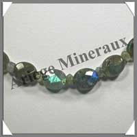 LABRADORITE - Collier Perles Ovales Facet�es 12 mm - 46 cm - C004