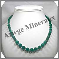 MALACHITE - Collier Perles 4 et 10 mm - 48 cm - M001
