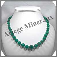 MALACHITE - Collier Perles 6 et 12 mm - 47 cm - M001