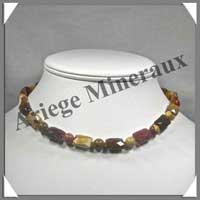 MOKAITE - Collier Compos� Rectangles Facet�s et Perles 8 mm - 43 cm - C009