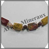MOKAITE - Collier Compos� Rectangles Facet�s et Perles 6 mm Altern�s - 42 cm - C015